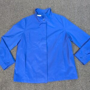 Orvis Jacket Button‎ Mock Neck Lightweight Rain Coat Blue Sz Medium